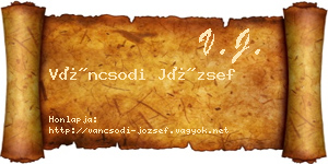 Váncsodi József névjegykártya